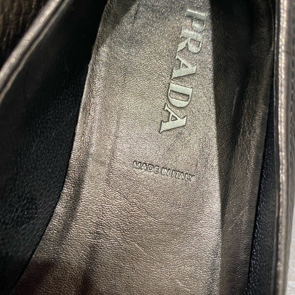 Prada Women's Bronze Leather Loafers - Picture 12 of 13